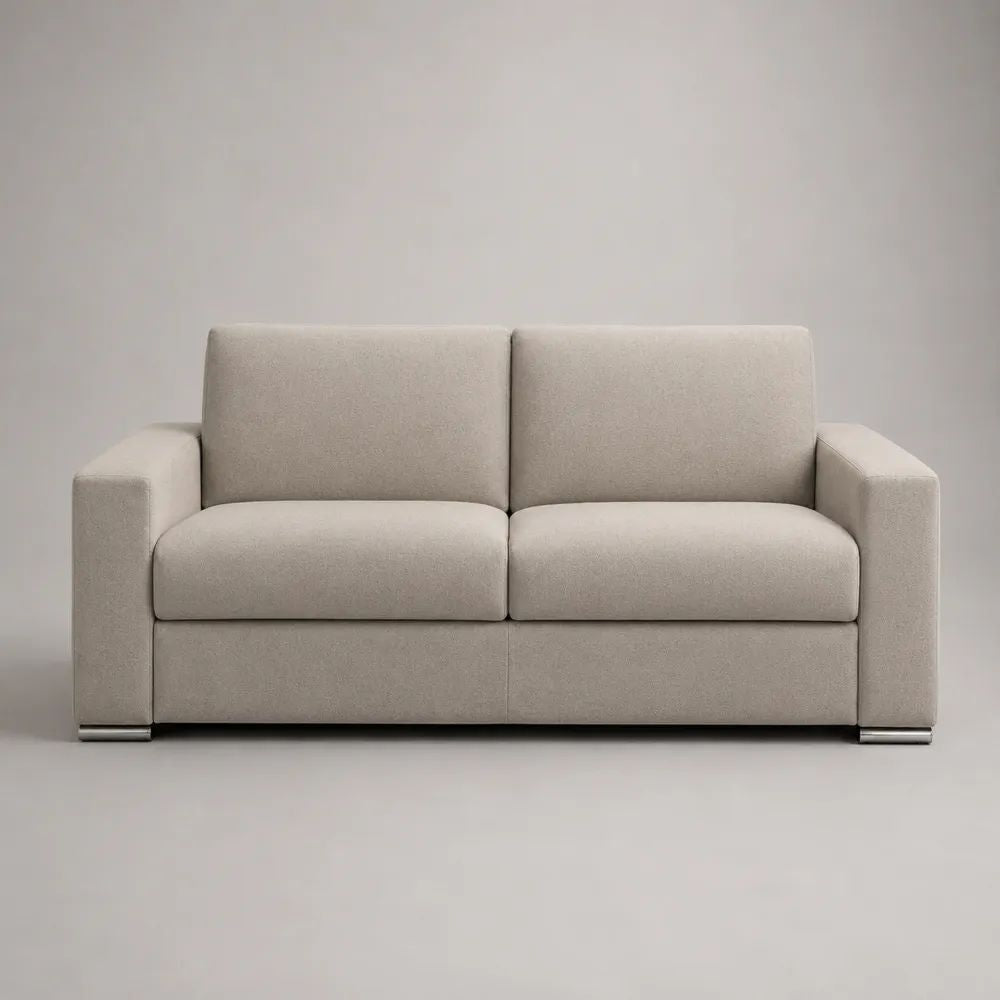Divano 2 posti in poliestere beige chiaro, 160 x 85 x 85 cm