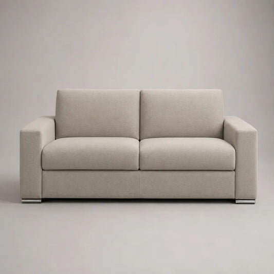 Divano 2 posti in poliestere beige chiaro, 160 x 85 x 85 cm